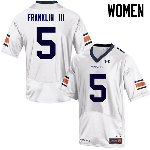 Women Auburn Tigers #5 John Franklin III College Football Jerseys Sale-White - Click Image to Close